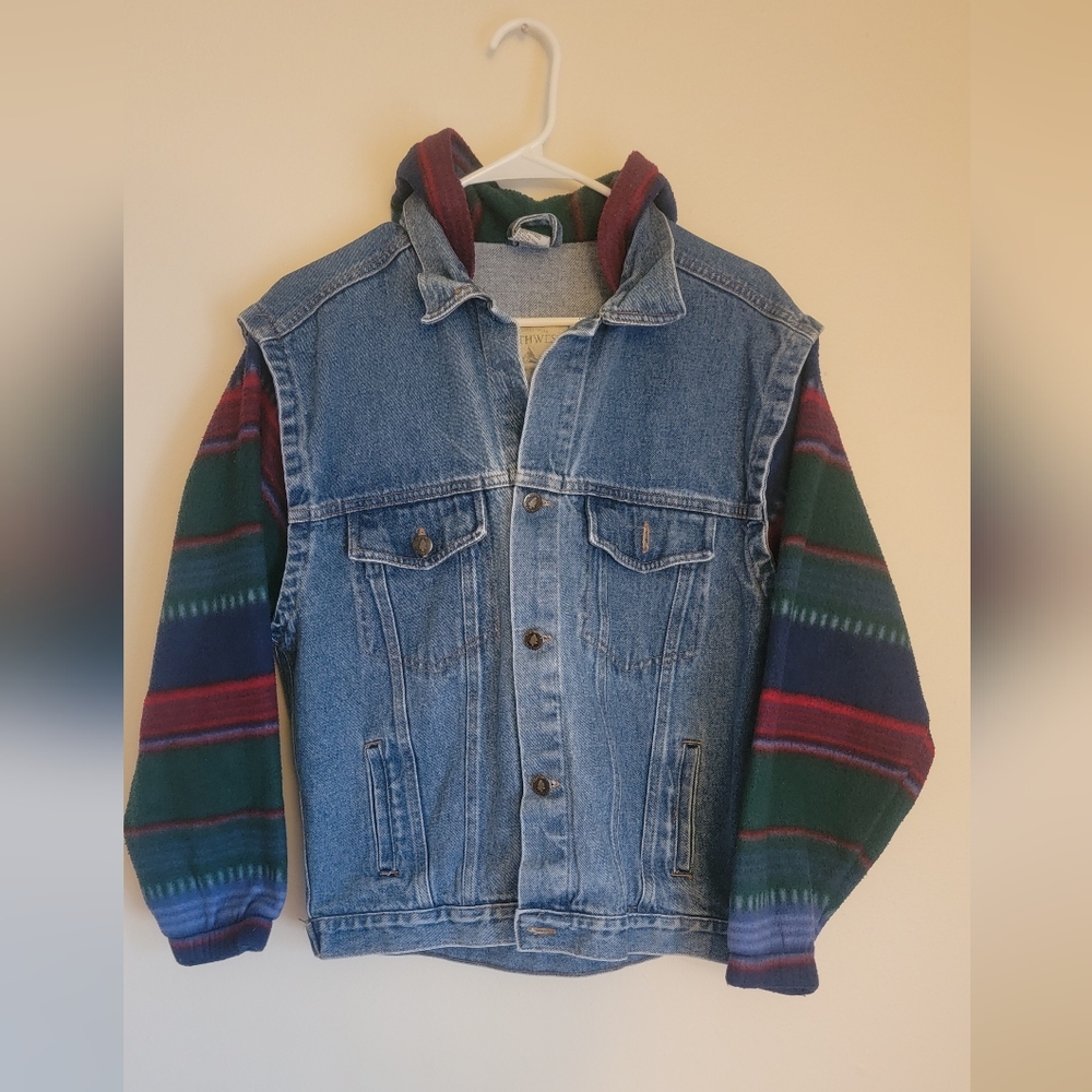 Vintage | Northwest Territory Denim Jacket with Fleece Sleeves | Size M | GUC